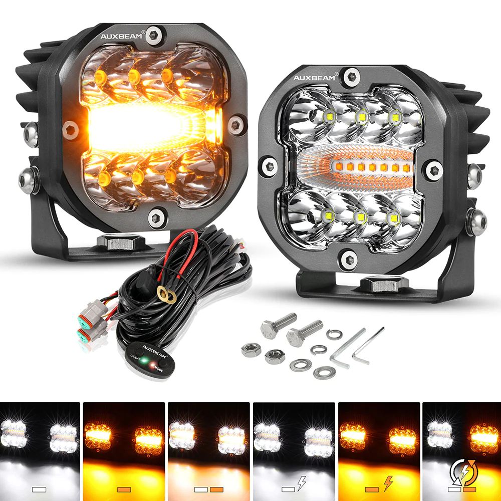 Auxbeam 3 Pulg 96W Blanco/Ambar
