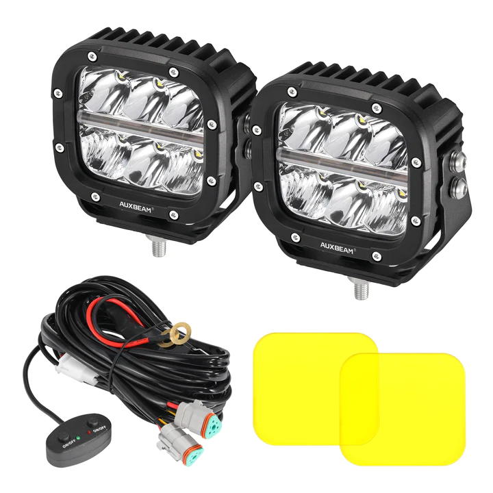 Auxbeam 5 Pulg 132W Blanco/Ambar Con DRL