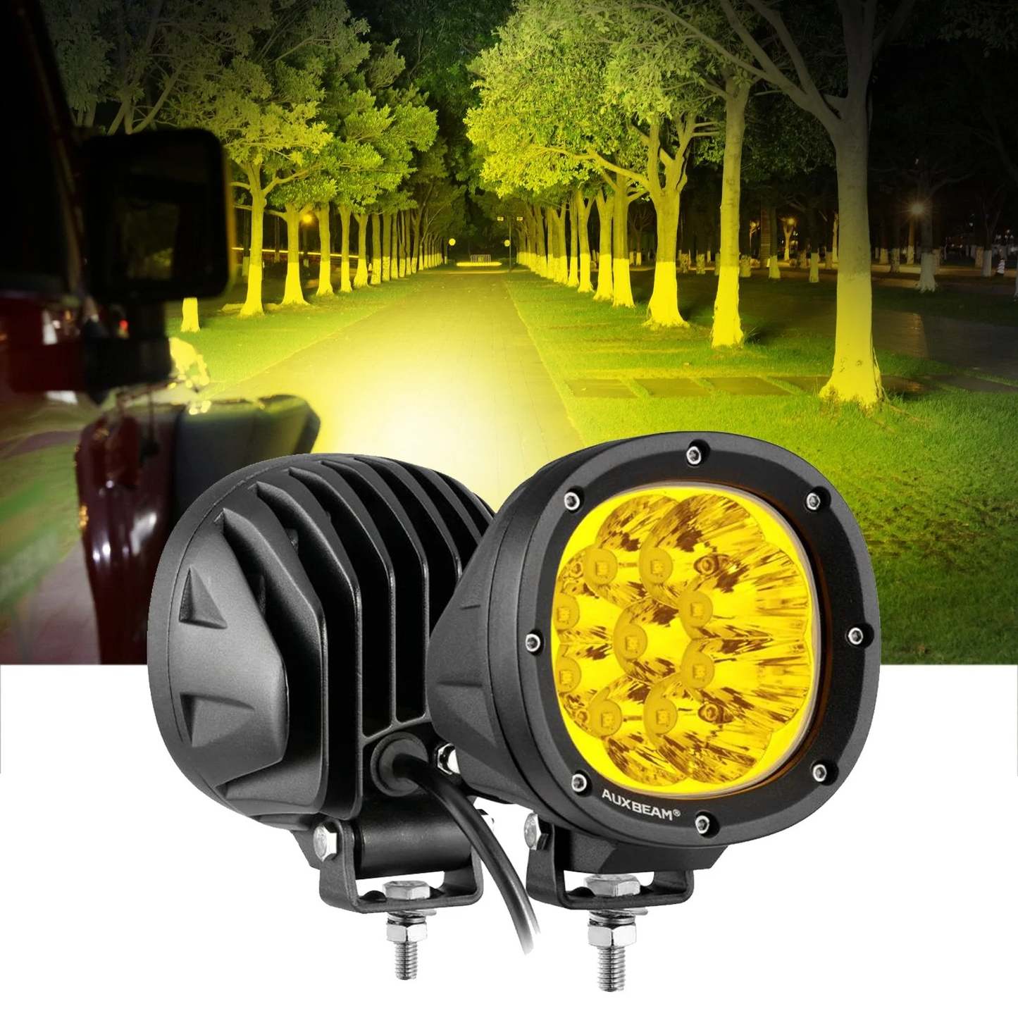 Auxbeam 4 Pulg 90W Ambar Spot