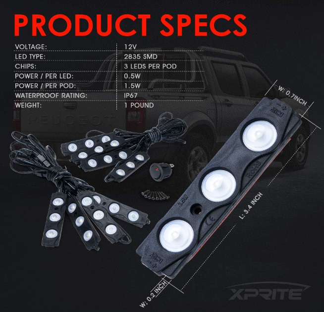 Xpirite Juego de luces LED para palangana
