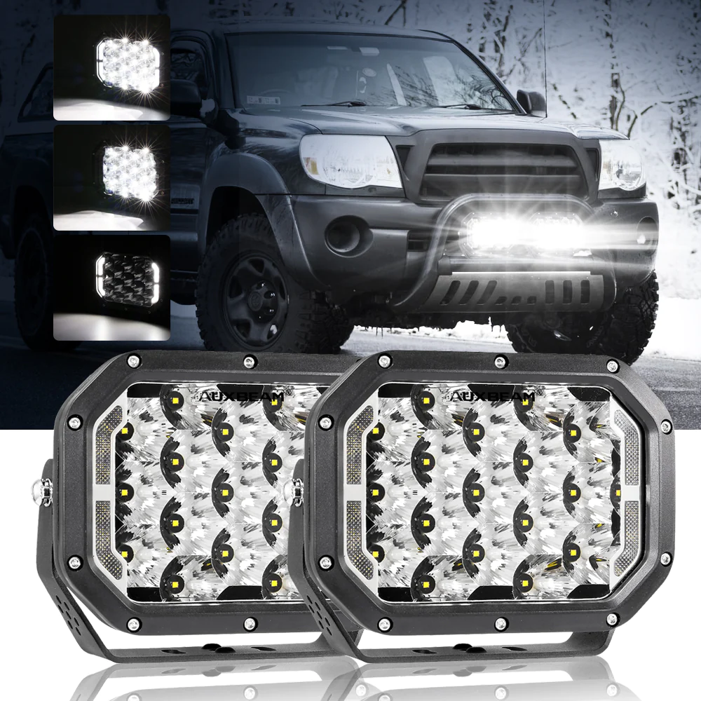 Auxbeam 7x5 Pulg 182W LED Exploradora Rectangular con DRL