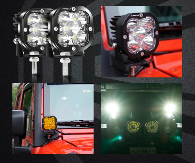 Auxbeam 3 Pulg 80W White/Amber LED Pod LIght