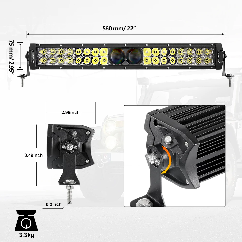 Auxbeam 5D-PRO Serie barra LED 22"