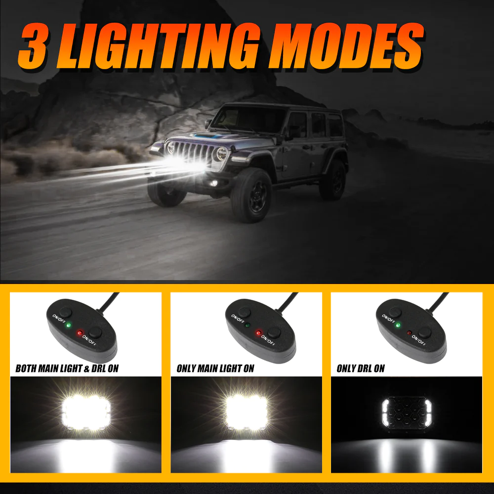Auxbeam 7x5 Pulg 182W LED Exploradora Rectangular con DRL