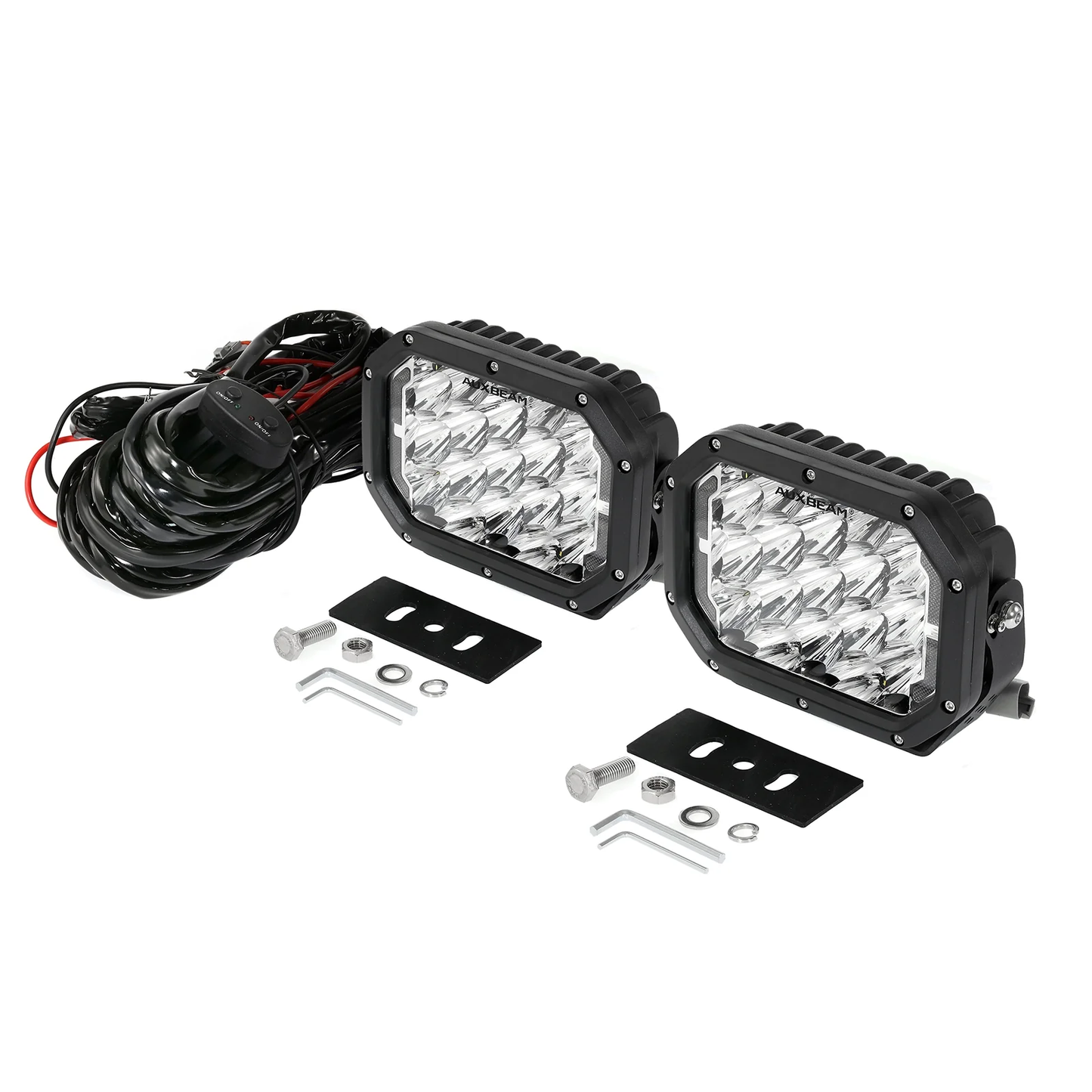 Auxbeam 7x5 Pulg 182W LED Exploradora Rectangular con DRL