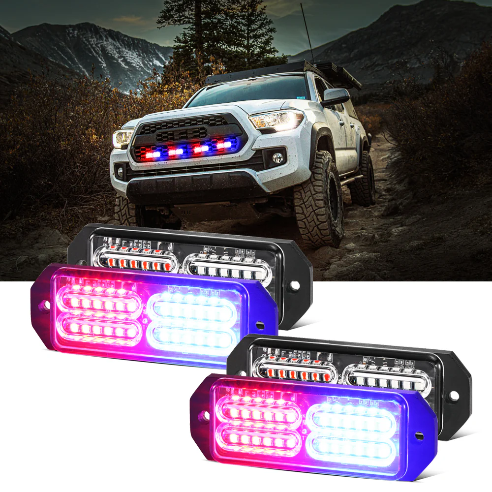 Auxbeam Luces Tipo Escolta de 24 LEDS Azul/Rojo
