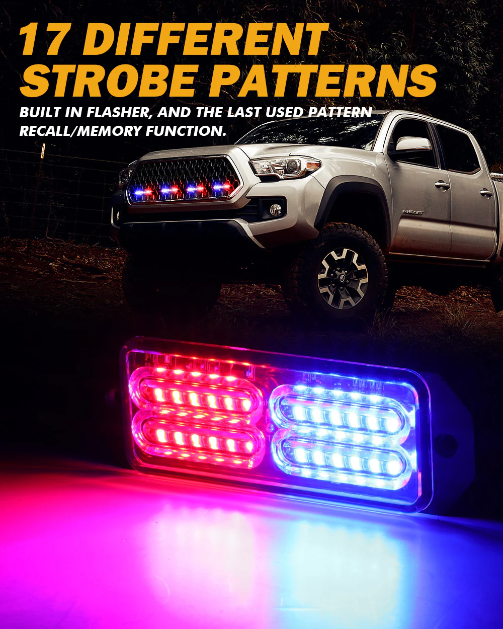 Auxbeam Luces Tipo Escolta de 24 LEDS Azul/Rojo