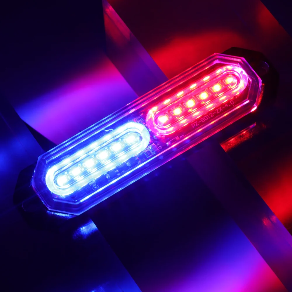 Auxbeam Luces Tipo Escolta de 12 LEDS Azul/Rojo