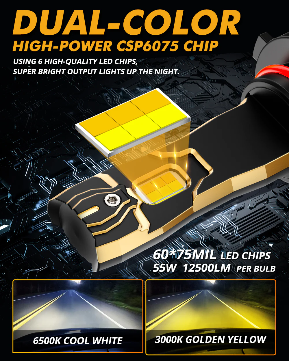 Auxbeam H11 LED GX-BICOLOR SERIES