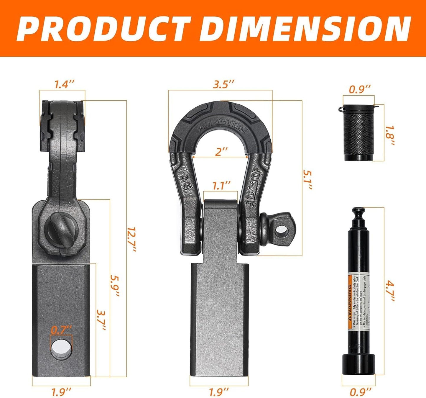 ALL-TOP Extreme Series Hitch Con Shackle y Candado