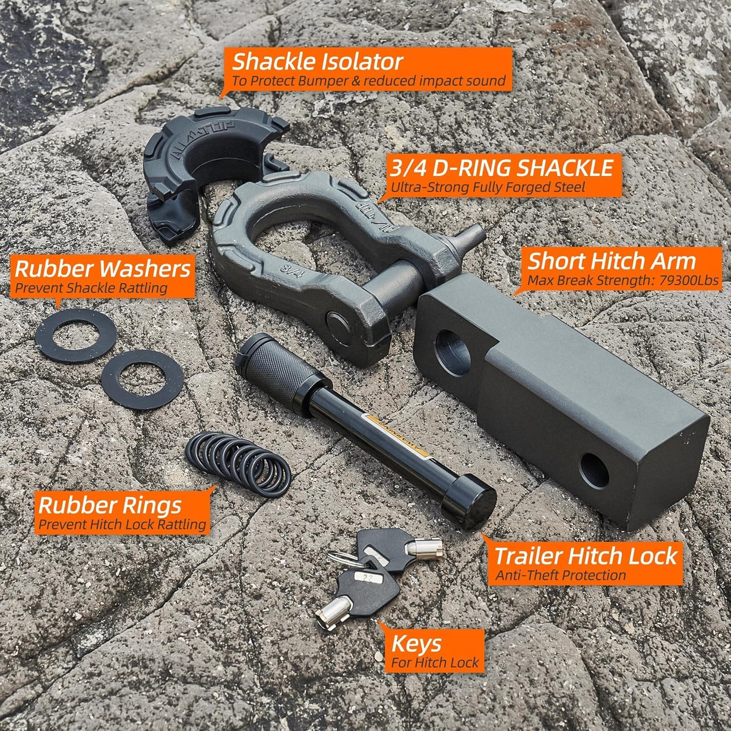 ALL-TOP Extreme Series Hitch Con Shackle y Candado