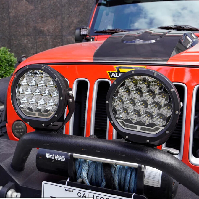 Auxbeam 7 Pulg 178W LED Exploradora Redonda Spot con DRL