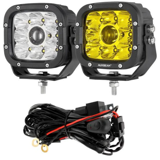 Auxbeam 5 Pulg 110W, White/Amber LED Luces de conduccion