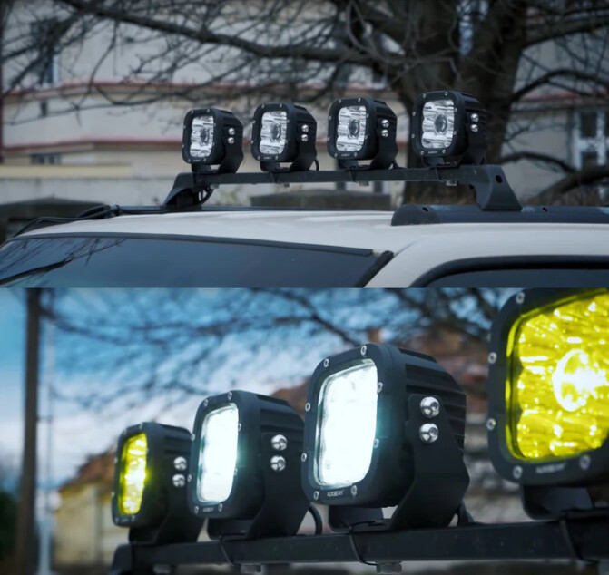 Auxbeam 5 Pulg 110W, White/Amber LED Luces de conduccion