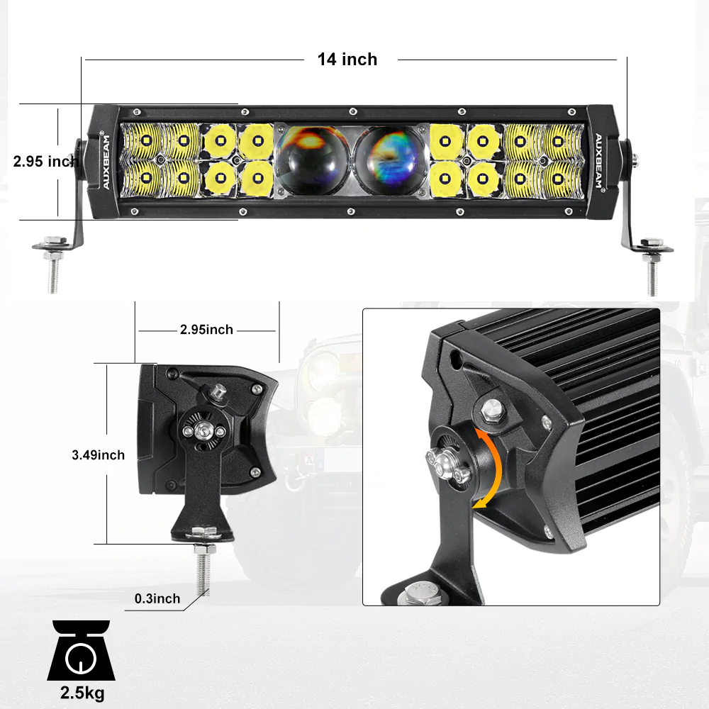 Auxbeam 5D-PRO Serie barra LED 12"