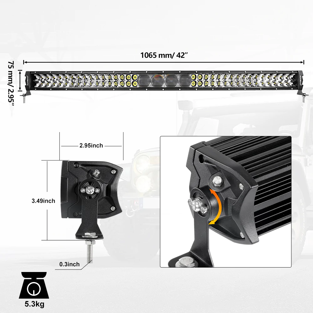 Auxbeam 5D-PRO Serie barra LED 42"